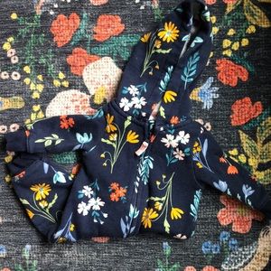Carters Baby Girl Hooded Floral Jumpsuit, Size 3 Months